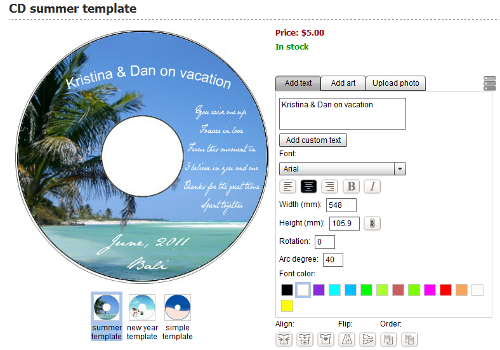 Personalized summer template